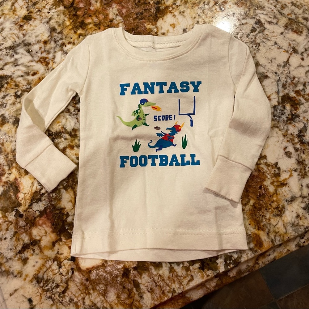 🌈 2/$10 Old Navy fantasy football dragons long-sleeved T-shirt size 12-18M